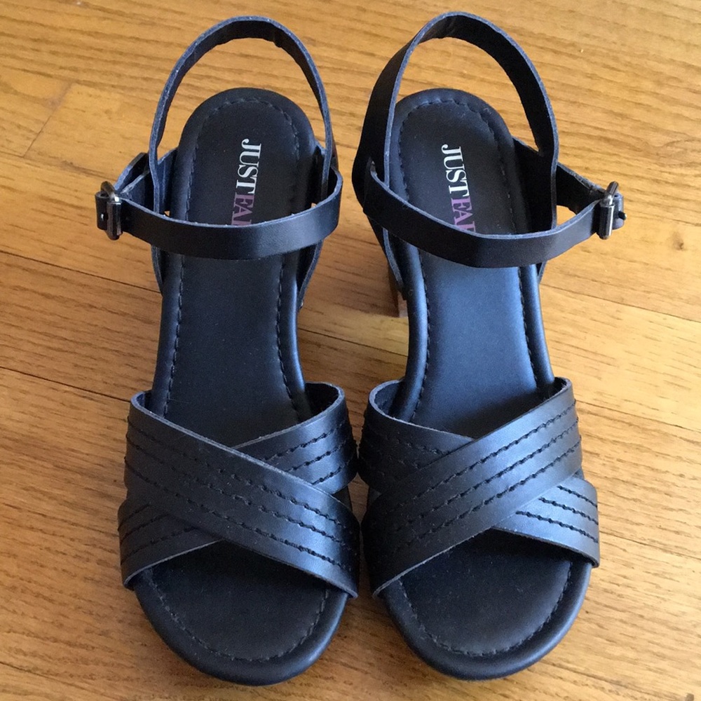90s black chunky sandals